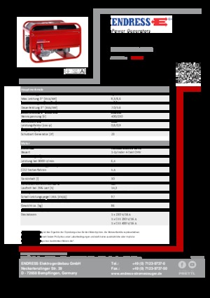 Benzines generátorok Endress ESE 606 DHS-GT ES