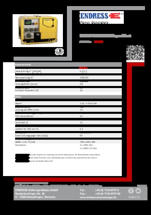 Benzines generátorok Endress ESE 907 DBG ES DIN Super Silent