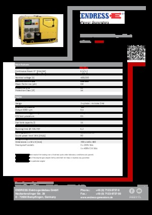 Benzines generátorok Endress ESE 907 DBG ES DIN Super Silent