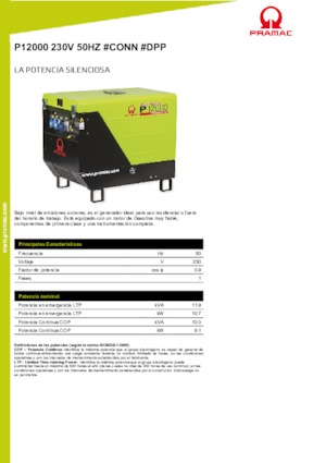 Benzines generátorok PRAMAC Lifter P 12000 THB