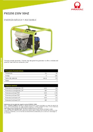 Benzines generátorok PRAMAC Lifter PX 3250