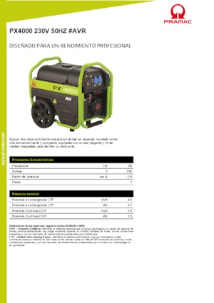 Benzines generátorok PRAMAC Lifter PX 4000