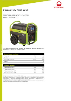 Benzines generátorok PRAMAC Lifter PX 4000