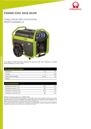 Benzines generátorok PRAMAC Lifter PX 8000