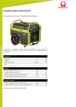 Benzines generátorok PRAMAC Lifter PX 8000 T