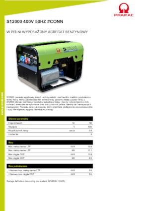 Benzines generátorok PRAMAC Lifter S 12000