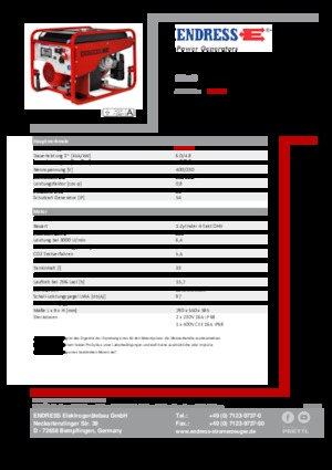 Benzines generátorok Endress SEA 6