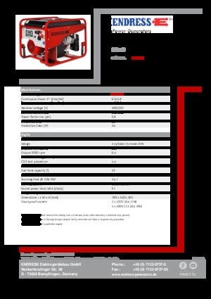 Benzines generátorok Endress SEA 6