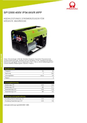 Benzines generátorok PRAMAC Lifter SP 12000