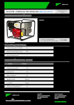Benzines generátorok INMESOL AH 270-M