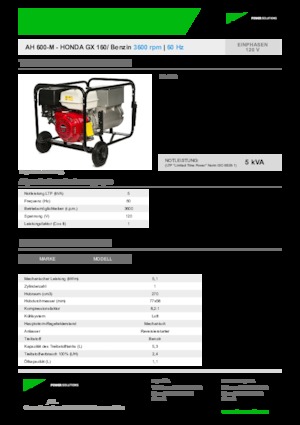 Benzines generátorok INMESOL AH 600-M