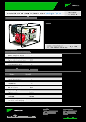 Benzines generátorok INMESOL AH 620-M