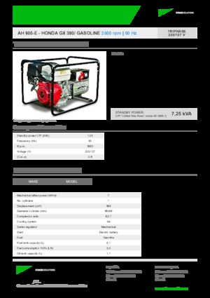 Benzines generátorok INMESOL AH 900-E