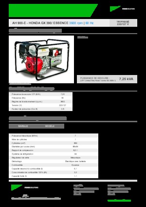 Benzines generátorok INMESOL AH 900-E