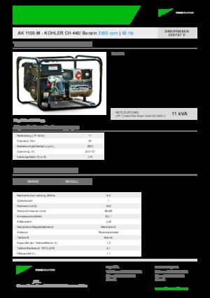 Benzines generátorok INMESOL AK 1100-M