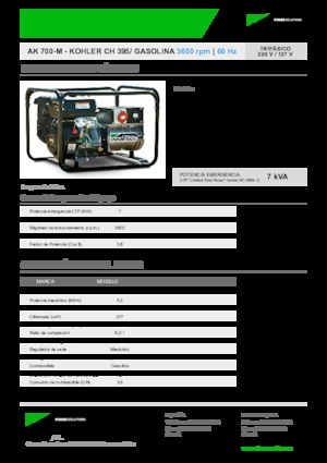 Benzines generátorok INMESOL AK 700-M