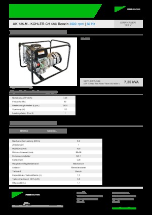Benzines generátorok INMESOL AK 725-M