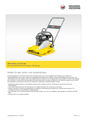 Egyirányú vibrolapok Wacker Neuson WP 1030 A