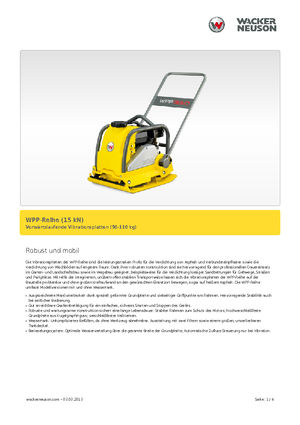 Egyirányú vibrolapok Wacker Neuson WPP 1540 W
