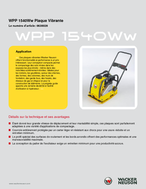 Egyirányú vibrolapok Wacker Neuson WPP 1540 Ww