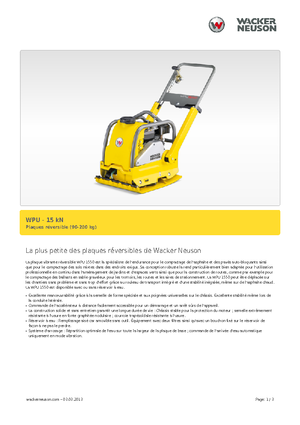 Egyirányú vibrolapok Wacker Neuson WPU 1550 A