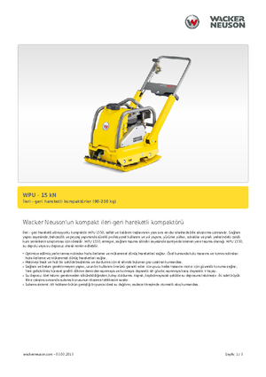 Egyirányú vibrolapok Wacker Neuson WPU 1550 A