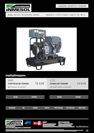 Dízel generátorok INMESOL AAD-014