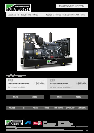 Dízel generátorok INMESOL AD-165