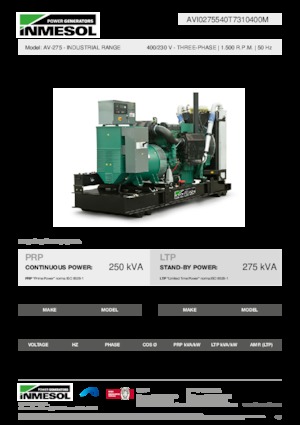 Dízel generátorok INMESOL AV-275