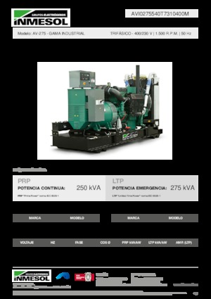Dízel generátorok INMESOL AV-275