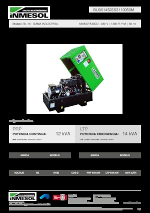Dízel generátorok INMESOL BL-14