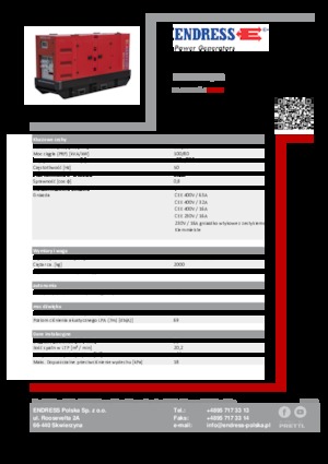 Dízel generátorok Endress ESE 110 IW/RS