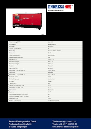 Dízel generátorok Endress ESE 110 PW/AS