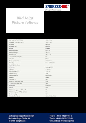 Dízel generátorok Endress ESE 150 VW/AS