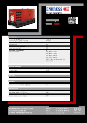 Dízel generátorok Endress ESE 50 YW/RS