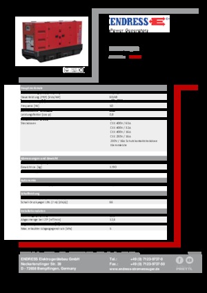 Dízel generátorok Endress ESE 67 IW/RS