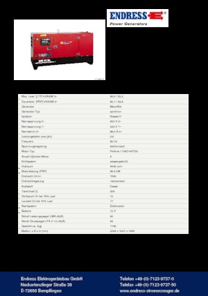 Dízel generátorok Endress ESE 67 PW/MS
