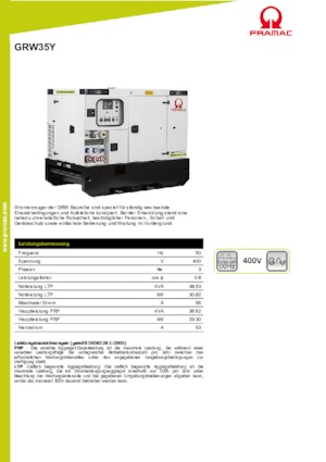 Dízel generátorok PRAMAC Lifter GRW 35 Y