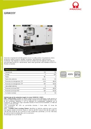 Dízel generátorok PRAMAC Lifter GRW 35 Y
