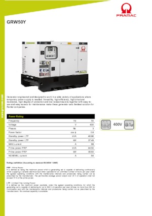 Dízel generátorok PRAMAC Lifter GRW 50 Y