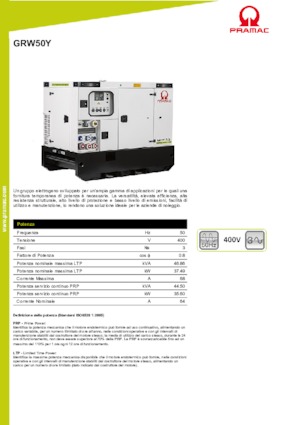Dízel generátorok PRAMAC Lifter GRW 50 Y