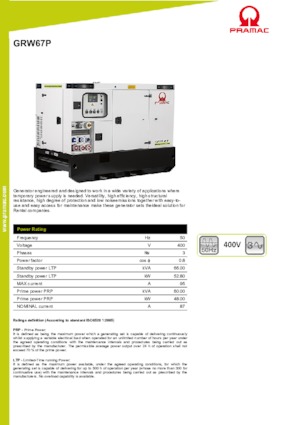 Dízel generátorok PRAMAC Lifter GRW 67 P