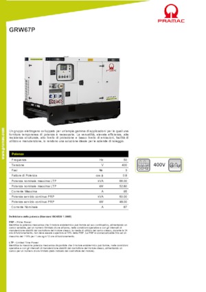 Dízel generátorok PRAMAC Lifter GRW 67 P