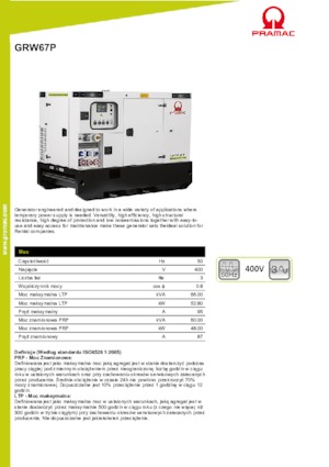Dízel generátorok PRAMAC Lifter GRW 67 P