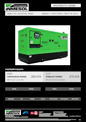 Dízel generátorok INMESOL II-275