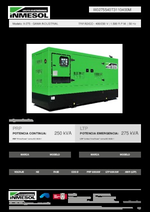 Dízel generátorok INMESOL II-275