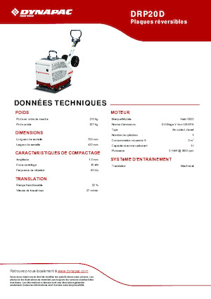 Kétirányú vibrolapok Dynapac DRP20D