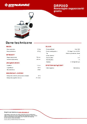 Kétirányú vibrolapok Dynapac DRP20D