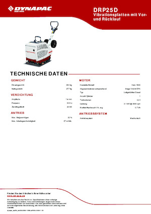 Kétirányú vibrolapok Dynapac DRP25D