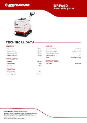 Kétirányú vibrolapok Dynapac DRP60D